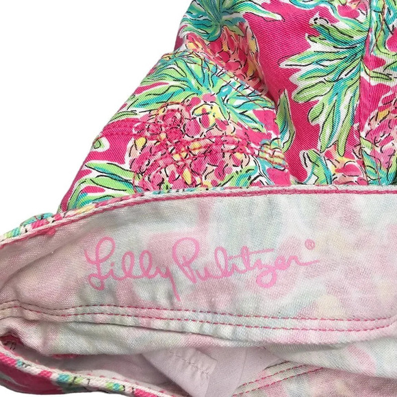 Lilly Pulitzer Womens Worth Straight Jeans Spike The Punch Orchid Pineapple Sz 6 - Picture 5 of 9